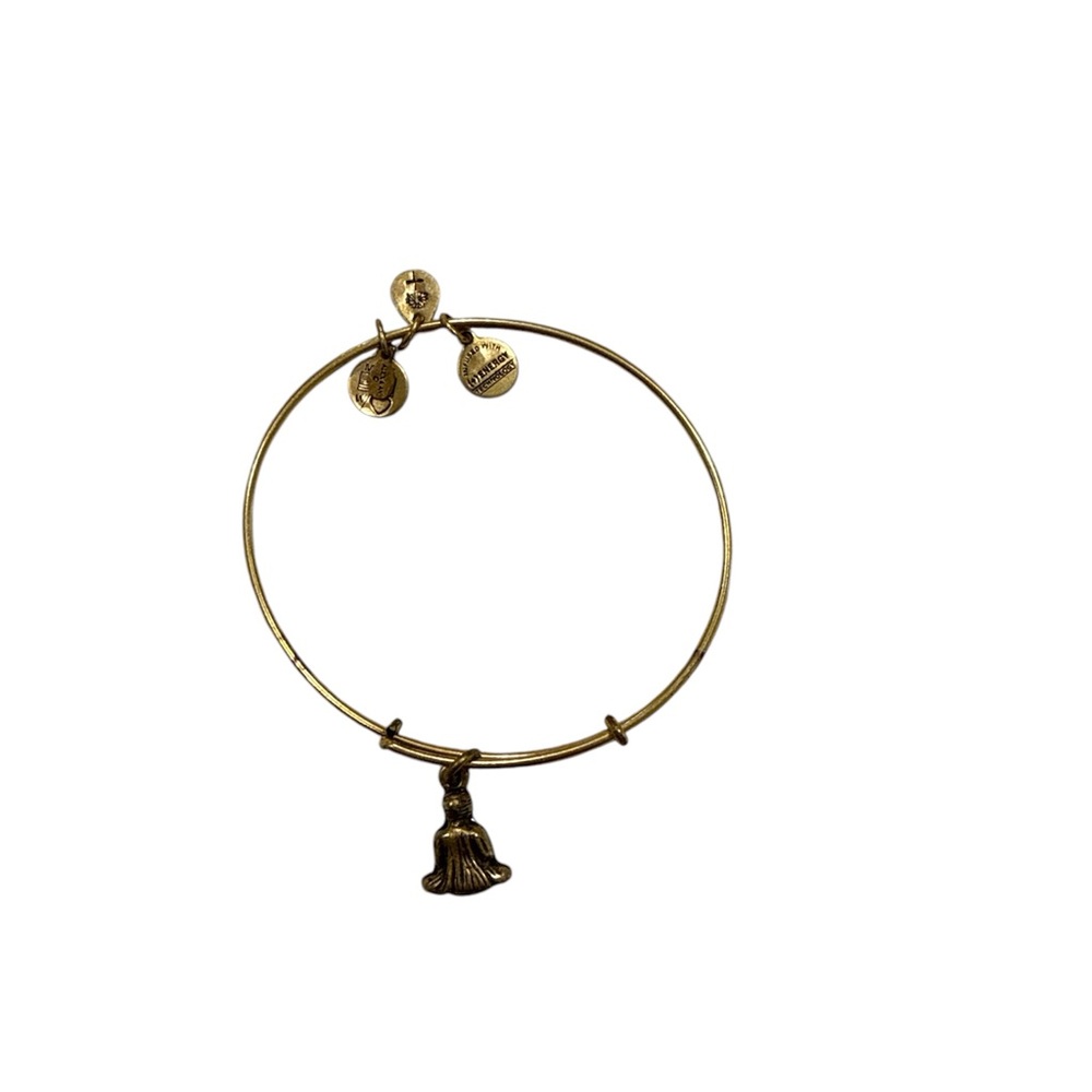 Vintage Alex & Ani Gold Tone Buddha Adjustable Bangle Bracelet